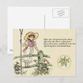 Kleine Bo-Peep: Klassieke Kate Greenaway Kwekerij Briefkaart (Voorkant / Achterkant)