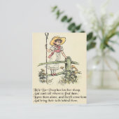 Kleine Bo-Peep: Klassieke Kate Greenaway Kwekerij Briefkaart (Staand voorkant)