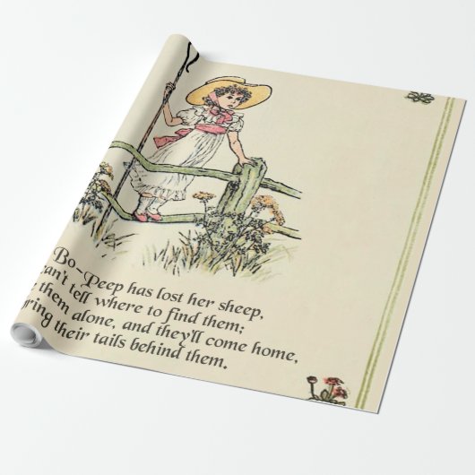 Kleine Bo-Peep: Klassieke Kate Greenaway Kwekerij Cadeaupapier (Uitgerold)