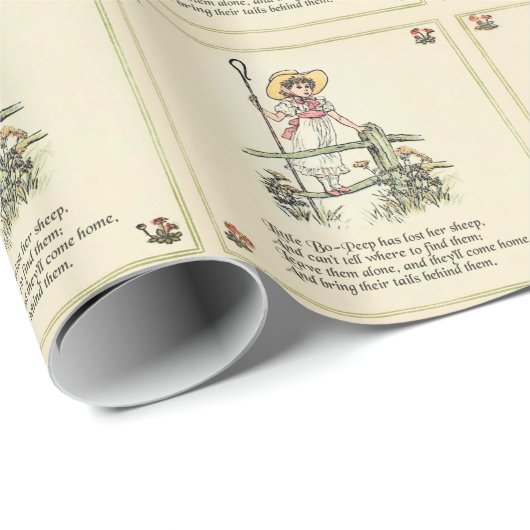 Kleine Bo-Peep: Klassieke Kate Greenaway Kwekerij Cadeaupapier (Rol Hoek)