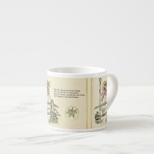 Kleine Bo-Peep: Klassieke Kate Greenaway Kwekerij Espresso Kop (Voorkant rechts)
