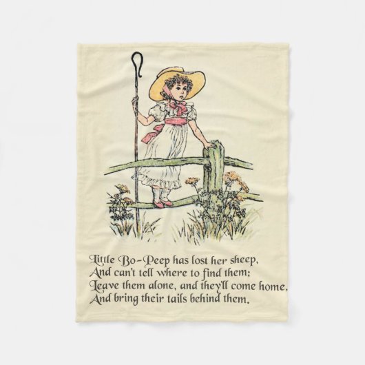 Kleine Bo-Peep: Klassieke Kate Greenaway Kwekerij Fleece Deken (Voorkant)