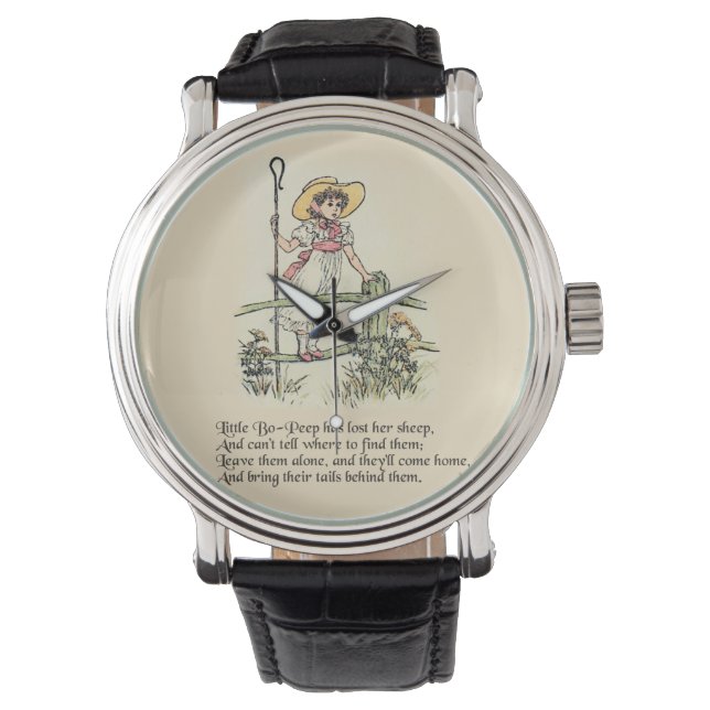 Kleine Bo-Peep: Klassieke Kate Greenaway Kwekerij Horloge (Voorkant)