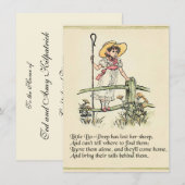 Kleine Bo-Peep: Klassieke Kate Greenaway Kwekerij Kaart (Voorkant / Achterkant)