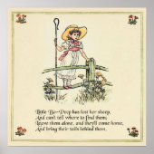 Kleine Bo-Peep: Klassieke Kate Greenaway Kwekerij Poster (Voorkant)