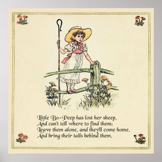 Kleine Bo-Peep: Klassieke Kate Greenaway Kwekerij Poster (Voorkant)