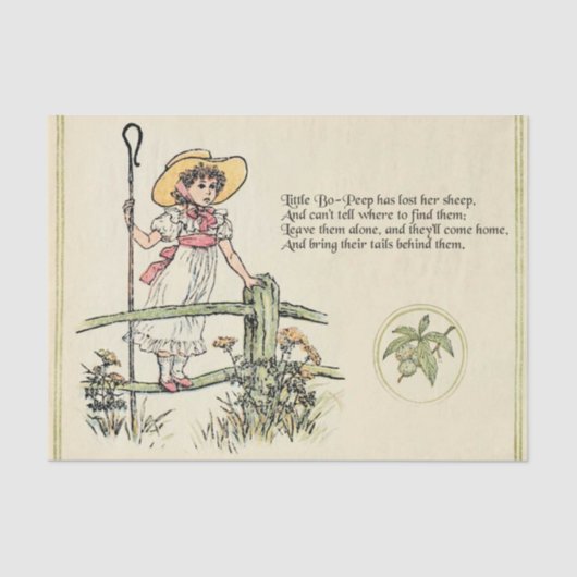 Kleine Bo-Peep: Klassieke Kate Greenaway Kwekerij Tissuepapier (Voorkant)