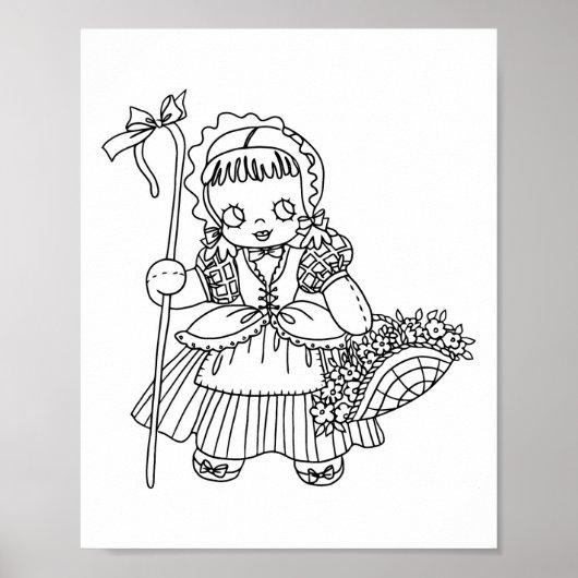 Kleine Bo PeeP Moeder gans Kleurplaat Poster (Voorkant)