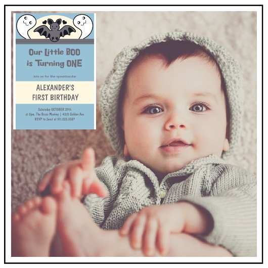 Kleine boe Eén Cute Halloween 1-jarig Kaart