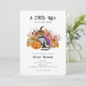 Kleine boe gedicht kat in heks Pet Baby shower Kaart (Staand voorkant)