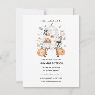 Kleine boe Halloween baby Shower Kaart
