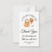 kleine boe, schattig halloween baby shower bedankt notitiekaartje (Voorkant)