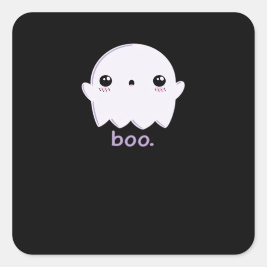 Kleine Boe Schattig Halloween Vierkante Sticker (Voorkant)