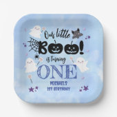 Kleine Boe! Schattige Blue Boy Halloween 1e verjaa Papieren Bordje (Voorkant)