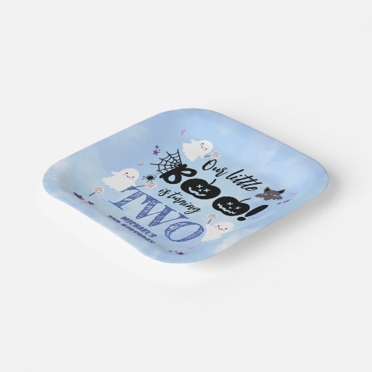 Kleine Boe! Schattige Blue Boy Halloween 2e verjaa Papieren Bordje (Gebogen)