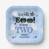 Kleine Boe! Schattige Blue Boy Halloween 2e verjaa Papieren Bordje (Voorkant)