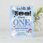 Kleine Boe! Schattigee Spooky Boy Halloween 1e ver Kaart (Staand voorkant)