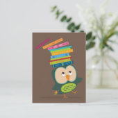 Kleine boekenuil briefkaart (Staand voorkant)
