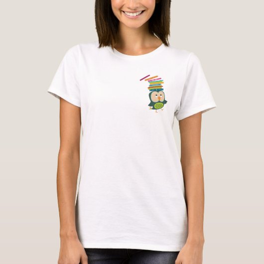 Kleine boekenuil t-shirt (Voorkant)