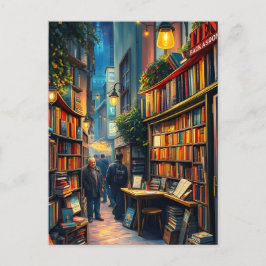 Kleine boekwinkel in een gezellige hoek van een st briefkaart