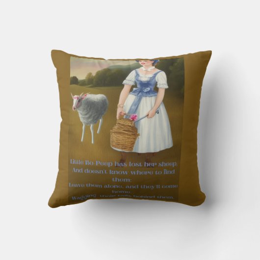 Kleine boepepje heeft haar schaap verloren leuk sc kussen (Achterkant)