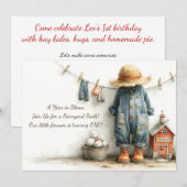 Kleine boer 1e verjaardag kaart (Voorkant / Achterkant)