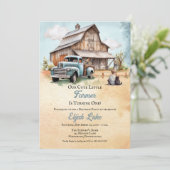 Kleine boer is een 1e verjaardagsfeestje aan het d kaart (Staand voorkant)