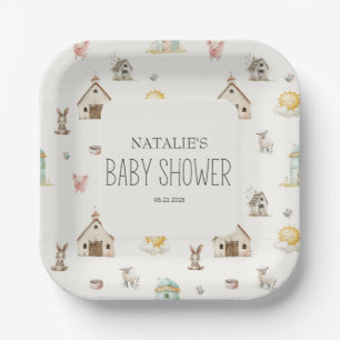 Kleine Boerderij Babykamer Dieren Baby Shower Papieren Bordje