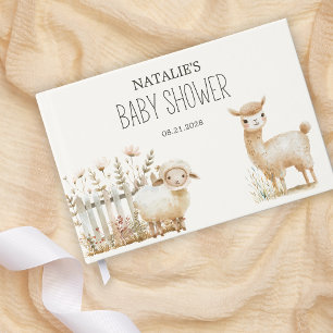 Kleine boerderij kinderkamer dieren baby shower gastenboek