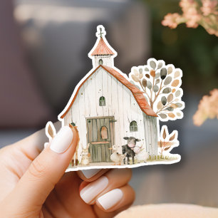 Kleine boerderij kinderkamer dieren baby shower sticker