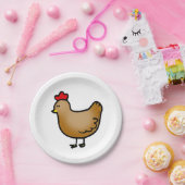kleine boerderij kip papieren bordje (Feest)