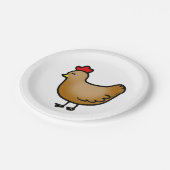 kleine boerderij kip papieren bordje (Gekanteld)