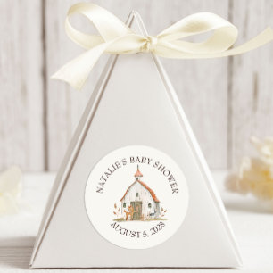 Kleine Boerderij Nursery Dieren Baby Shower Ronde Sticker