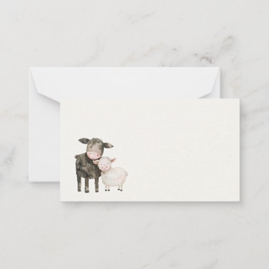 Kleine Boerderijdieren Baby shower Ouderschap Tips Notitiekaartje (Achterkant)