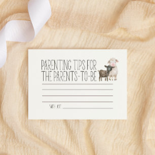 Kleine Boerderijdieren Baby shower Ouderschap Tips Notitiekaartje