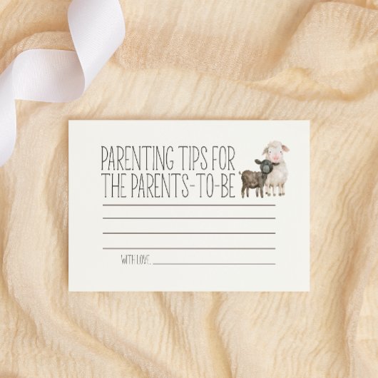 Kleine Boerderijdieren Baby shower Ouderschap Tips Notitiekaartje