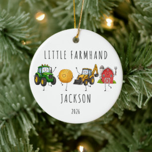 Kleine Boerderijmedewerker Persoonlijke Kinderboer Keramisch Ornament
