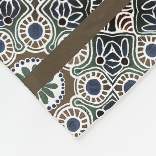 Kleine boho met tan medaillons Fleece Deken (Hoek)