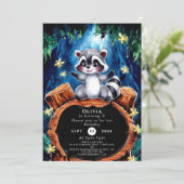 Kleine Boho Raccoon Verjaardag Kaart (Staand voorkant)