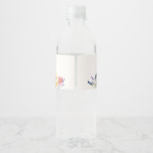 Kleine Boho Wildflower Eerste Verjaardag Waterfles Etiket (Achterkant)