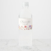 Kleine Boho Wildflower Eerste Verjaardag Waterfles Etiket (Voorkant)