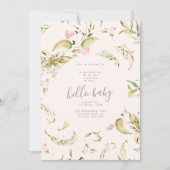 Kleine Boho Wildflower Garden Hallo Baby shower Kaart (Voorkant)