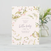 Kleine Boho Wildflower Garden Hallo Baby shower Kaart (Staand voorkant)