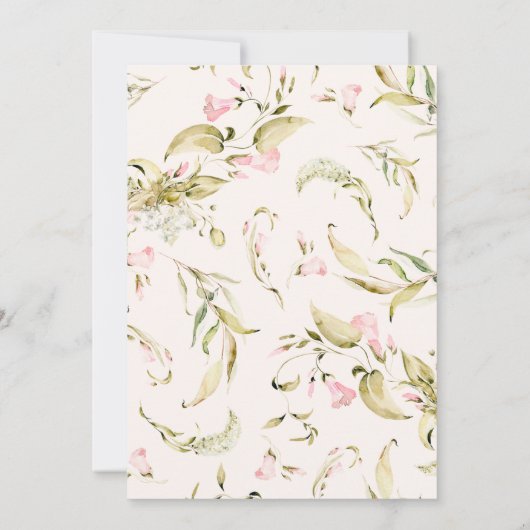 Kleine Boho Wildflower Garden Hallo Baby shower Kaart (Achterkant)