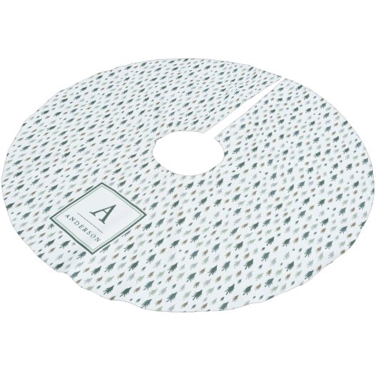 Kleine bomen | monogram boomrok kerstboom rok (Gekanteld)