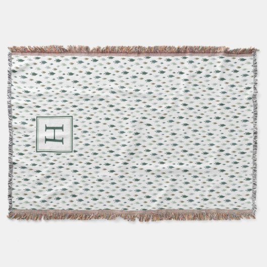 Kleine bomen | Monogrammed Holiday Deken (Voorkant)