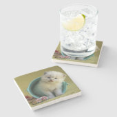 Kleine bontbal stenen onderzetter (Zijkant)