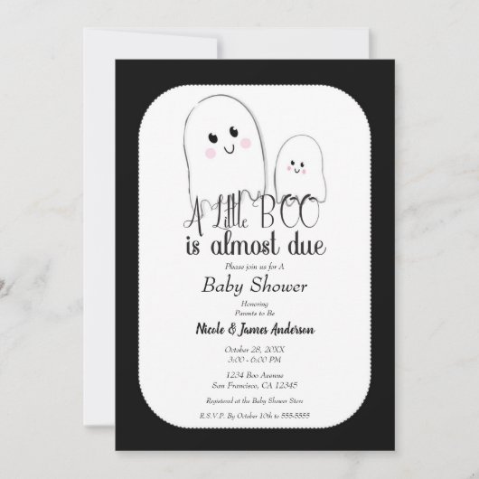 Kleine BOO bijna dankzij Halloween Baby shower Kaart (Voorkant)