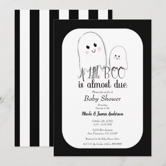 Kleine BOO bijna dankzij Halloween Baby shower Kaart (Voorkant / Achterkant)