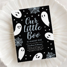 Kleine Boo Blue Ghost Halloween Baby Shower Kaart